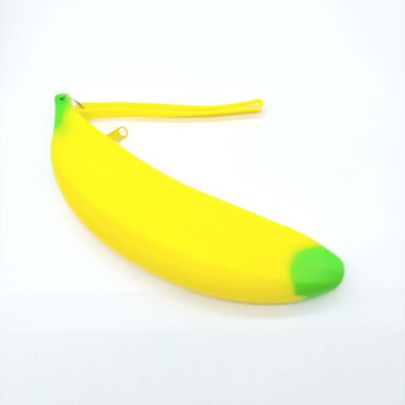 Banana Coin Purse Silicone Wallet Portable Zipper Bag School Pencil Holder Gift - Picture 2 of 4